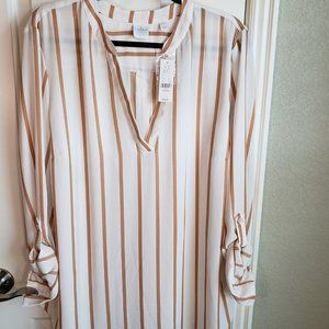 New York and Company Pullover V Neck Blouse NWT